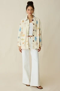 Maude Club Hayes Printed Eyelet Cotton Chore Jacket