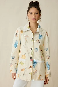 Maude Club Hayes Printed Eyelet Cotton Chore Jacket