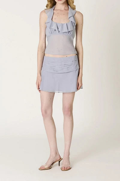 NIA Verbena Sheer Ruffle Halter Neck Top