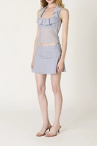 NIA Cassia Gathered Waist Mini Skirt