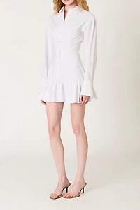 NIA Rayo Corset Tie-Back Shirt Mini Dress