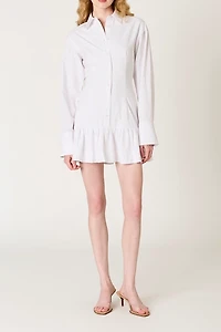 NIA Rayo Corset Tie-Back Shirt Mini Dress