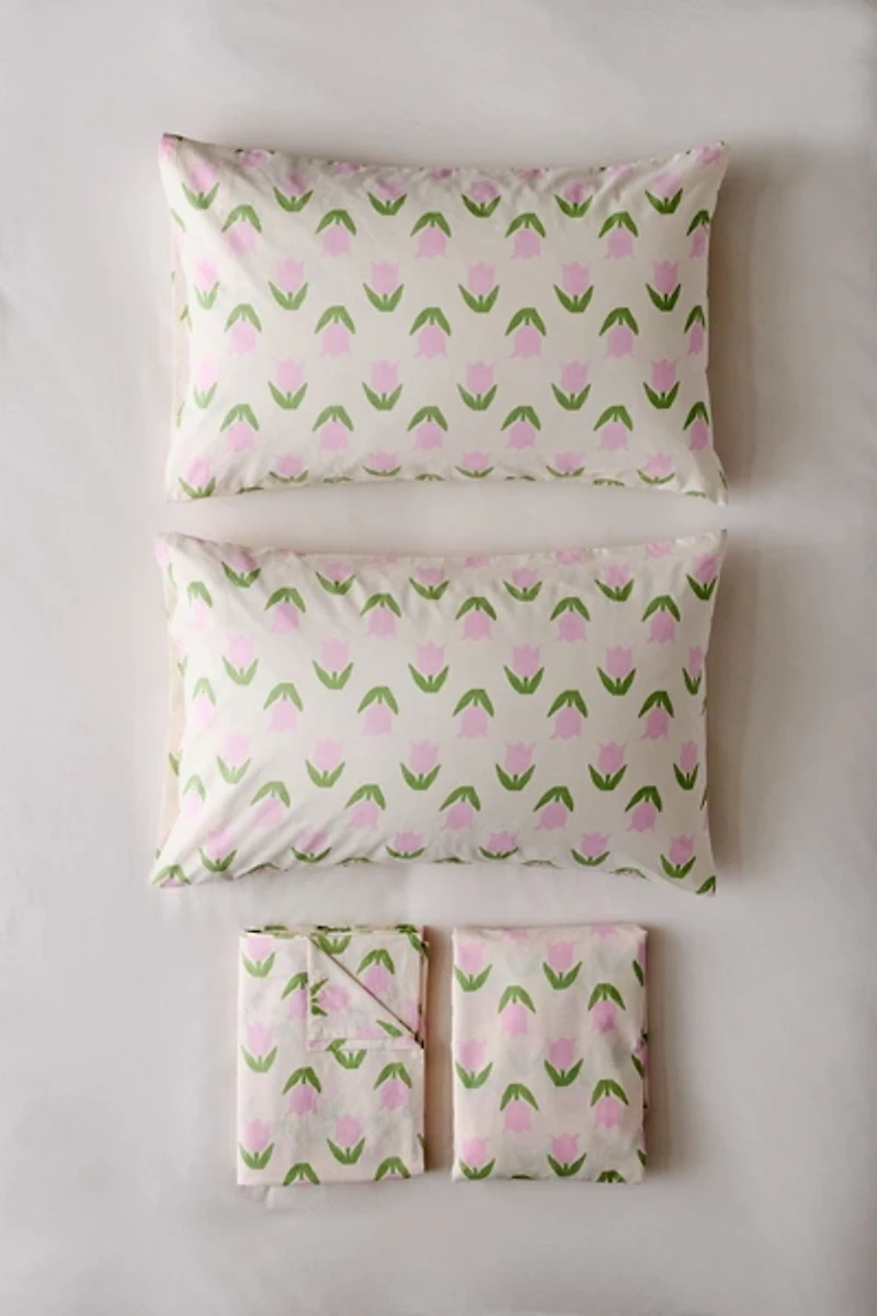 Mini Tulip Patterned Cotton Sheet Set