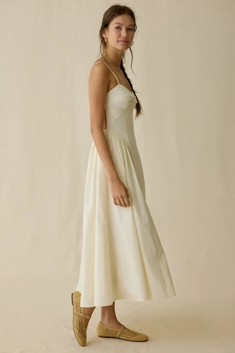 NIA Destene Open-Back Sweetheart Midi Dress