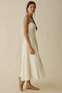 NIA Destene Open-Back Sweetheart Midi Dress