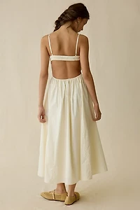 NIA Destene Open-Back Sweetheart Midi Dress