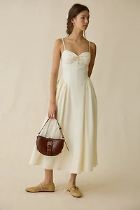 NIA Destene Open-Back Sweetheart Midi Dress