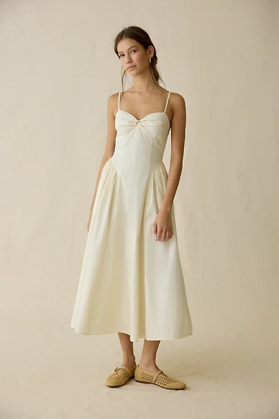 NIA Destene Open-Back Sweetheart Midi Dress