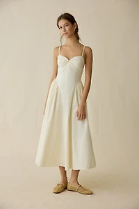 NIA Destene Open-Back Sweetheart Midi Dress