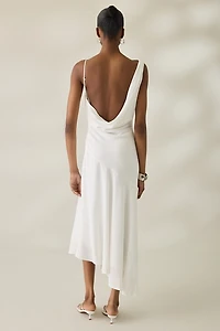 NIA Cielo Cowl Neck Draped Midi Dress