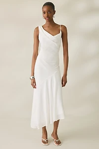 NIA Cielo Cowl Neck Draped Midi Dress