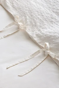 Seersucker Tied Trim Cotton Duvet Cover