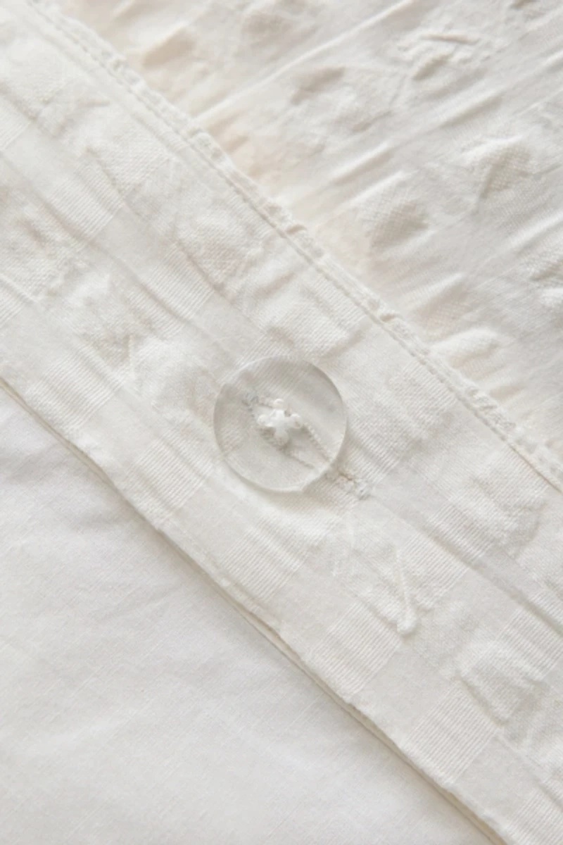 Seersucker Tied Trim Cotton Duvet Cover