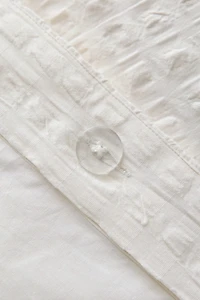 Seersucker Tied Trim Cotton Duvet Cover