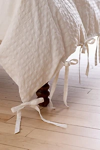Seersucker Tied Trim Cotton Duvet Cover