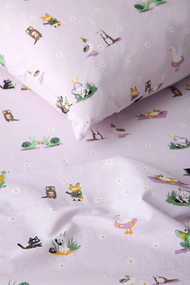 Whimsical Animals Cotton Sheet Set