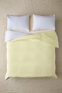Jordan Reversible Piped Edge Cotton Percale Duvet Cover