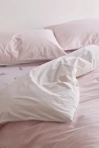 Jordan Reversible Piped Edge Cotton Percale Duvet Cover