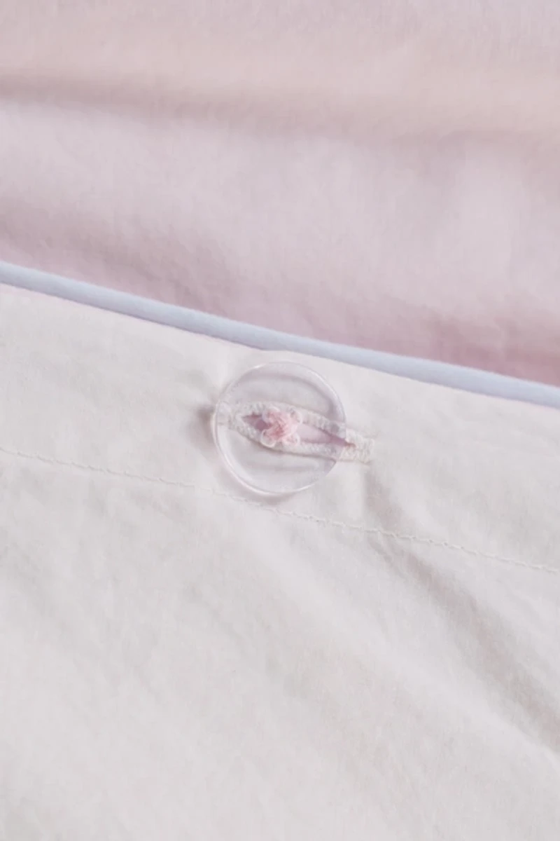 Jordan Reversible Piped Edge Cotton Percale Duvet Cover