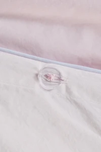 Jordan Reversible Piped Edge Cotton Percale Duvet Cover