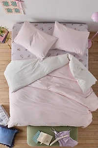 Jordan Reversible Piped Edge Cotton Percale Duvet Cover