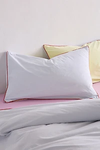 Jordan Reversible Piped Edge Cotton Percale Sham Set