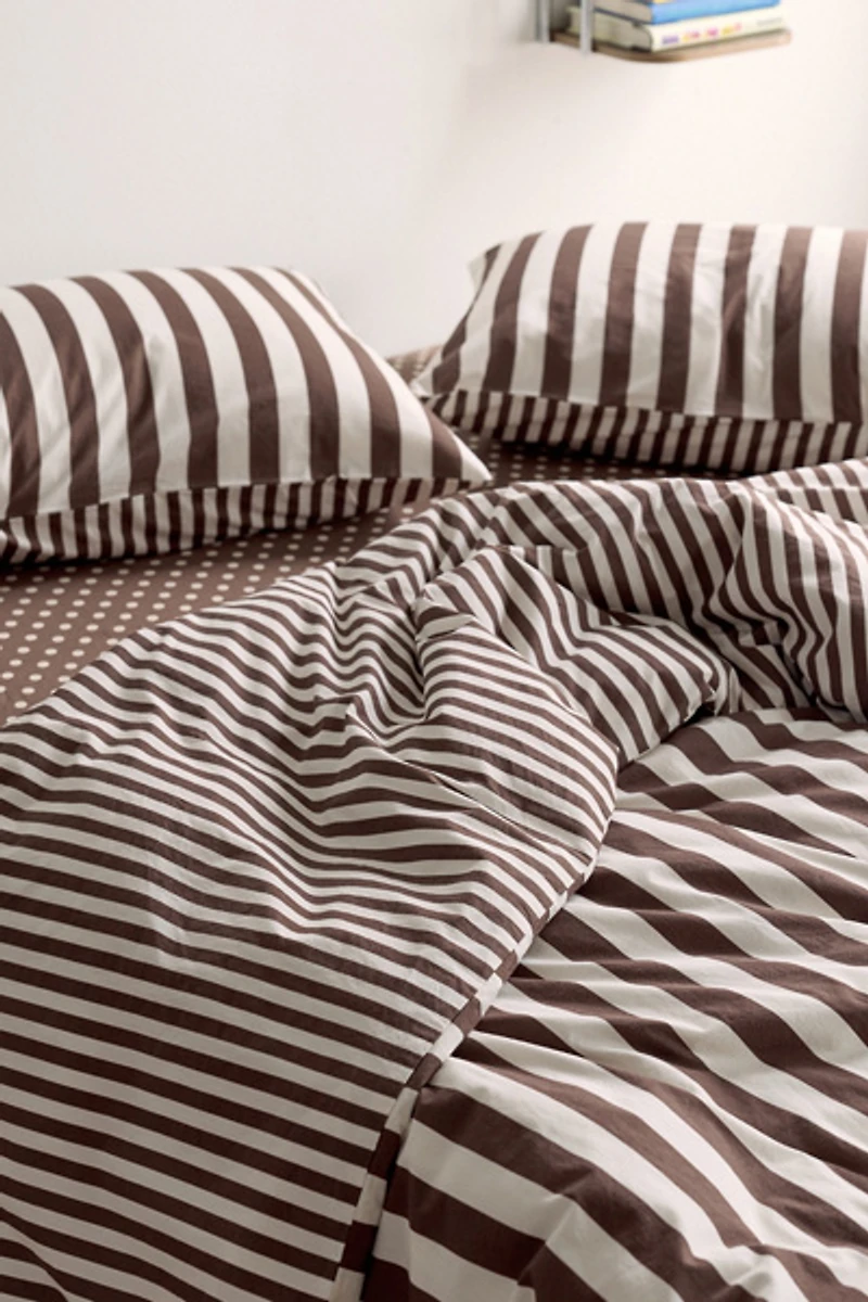 Rowen Striped Patterned Reversible Duvet Cover