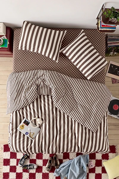 Rowen Striped Patterned Reversible Duvet Cover