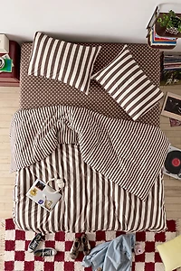 Rowen Striped Patterned Reversible Duvet Cover
