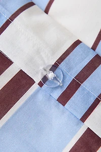 Rowen Striped Patterned Reversible Cotton Duvet Cover