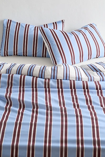 Rowen Striped Patterned Reversible Cotton Duvet Cover