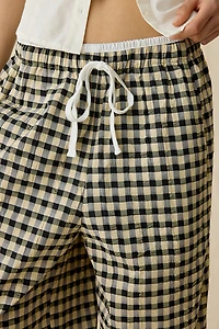 Maude Club Ari Gingham Pull-On Barrel Leg Pant