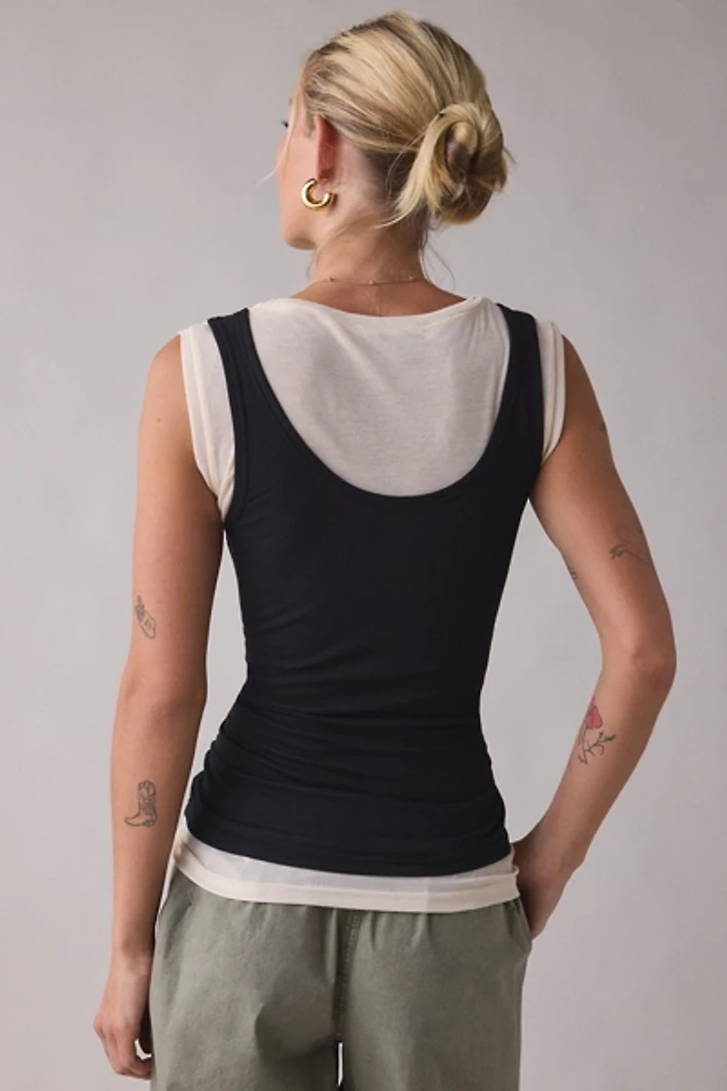 Maude Club Bentley Semi-Sheer Layered Tank Top