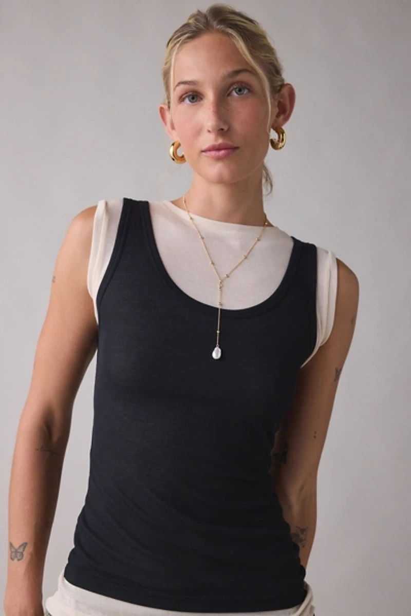 Maude Club Bentley Semi-Sheer Layered Tank Top