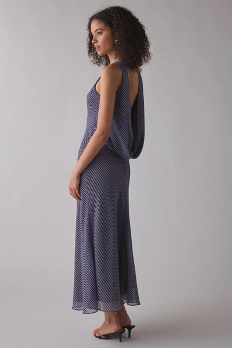 Maude Club Micca Cowl Open-Back Maxi Dress
