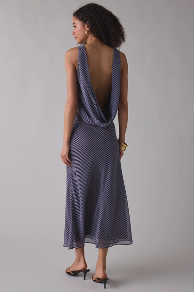 Maude Club Micca Cowl Open-Back Maxi Dress