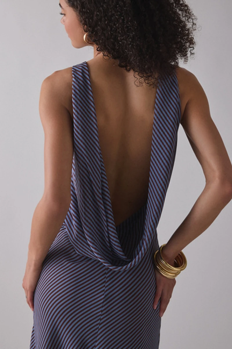 Maude Club Micca Cowl Open-Back Maxi Dress