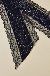 Lace Trim Skinny Wrap Scarf