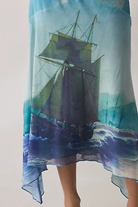Tyler McGillivary Delphie Wrecked Hanky Hem Asymmetric Midi Skirt