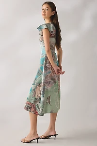 Tyler McGillivary Ursula Flutter Sleeve Midi Dress