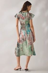 Tyler McGillivary Ursula Flutter Sleeve Midi Dress