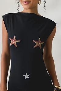 Tyler McGillivary Jia Asymmetric Hanky Hem Midi Dress