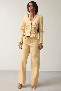 SAEMDI Gia Honey Faux Leather Pant