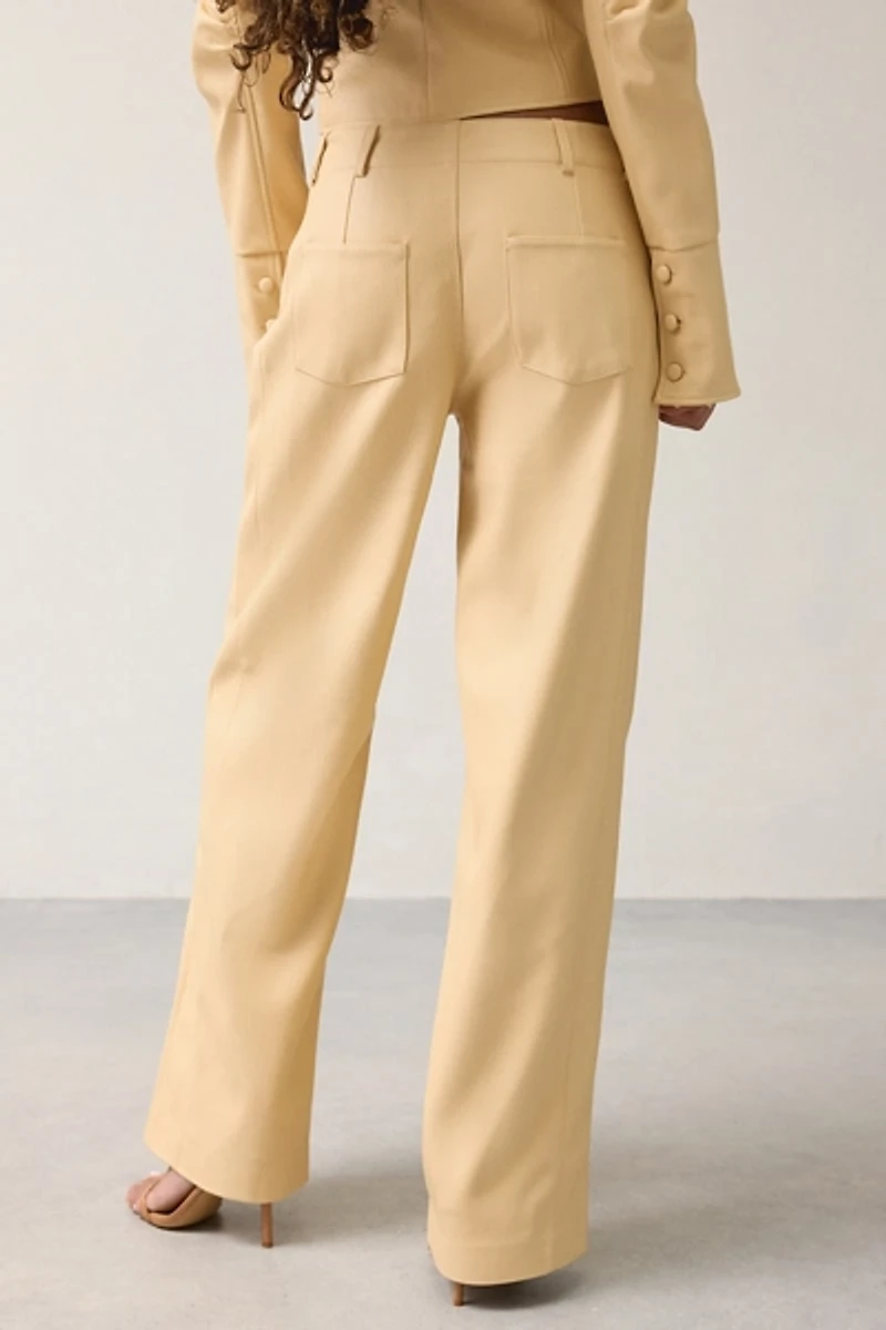 SAEMDI Gia Honey Faux Leather Pant