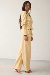 SAEMDI Gia Honey Faux Leather Pant