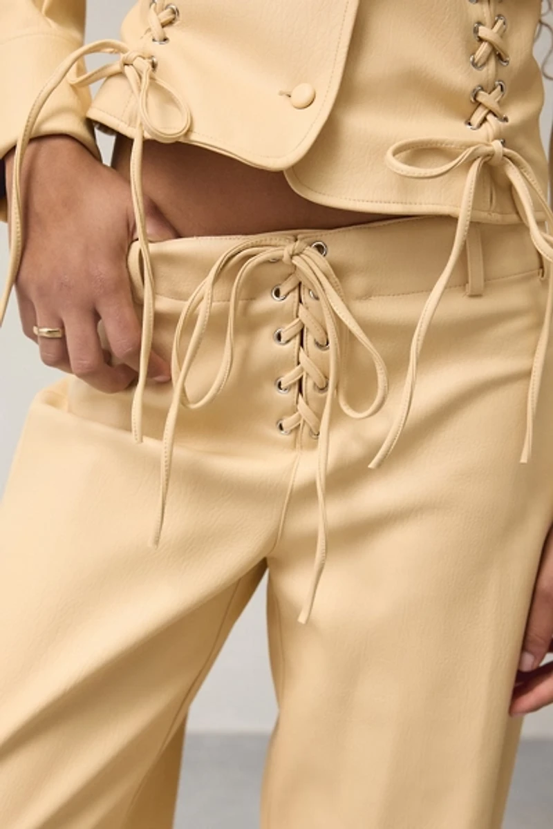 SAEMDI Gia Honey Faux Leather Pant