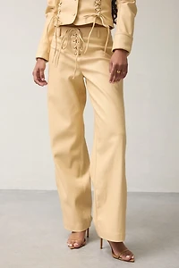 SAEMDI Gia Honey Faux Leather Pant