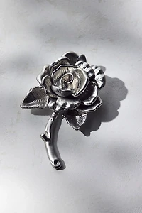 Sculpted Metal Rose Pin