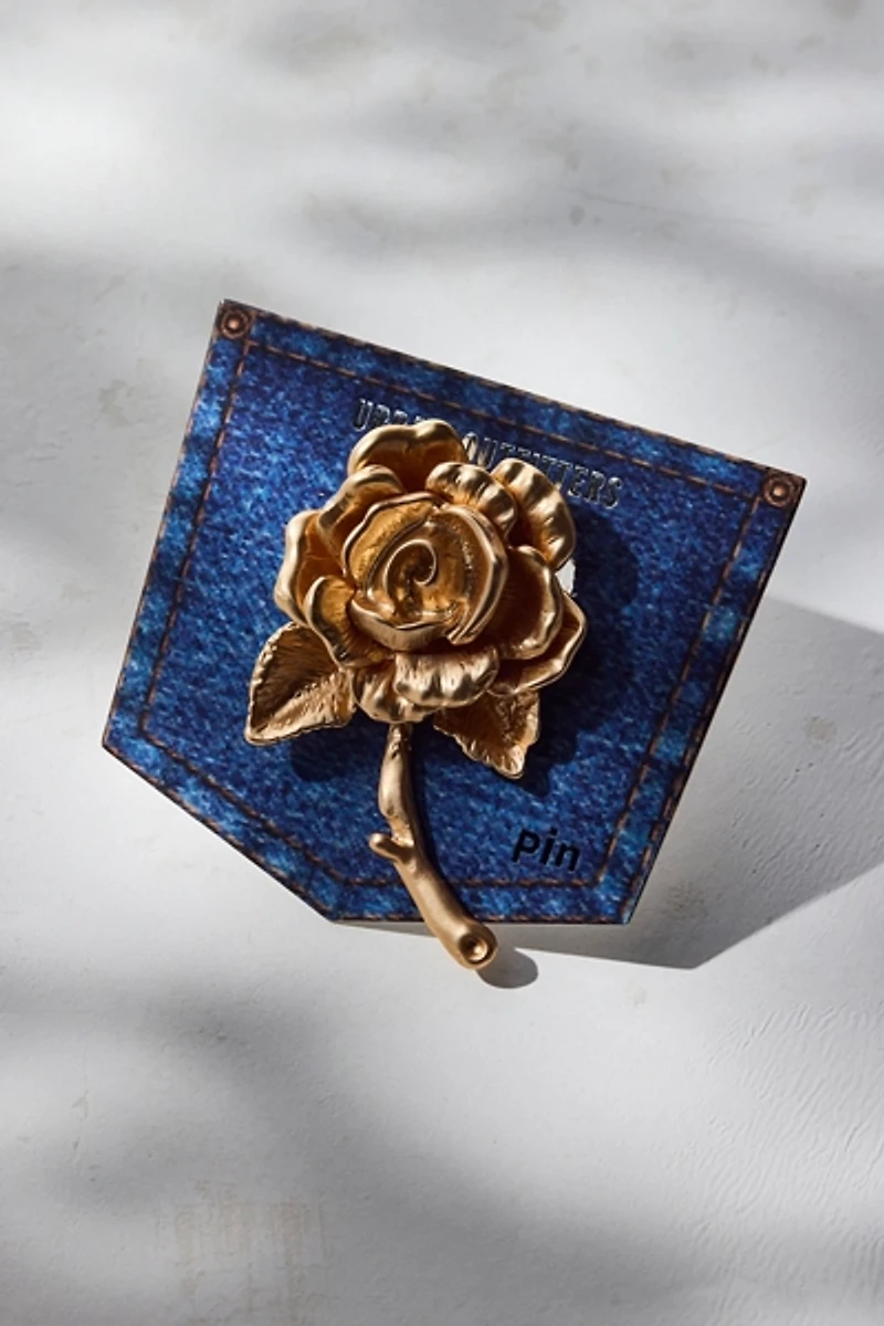 Sculpted Metal Rose Pin
