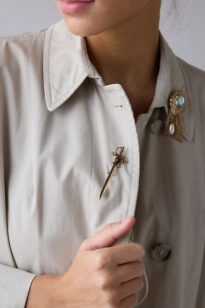 Antiqued Metal Sword Pin